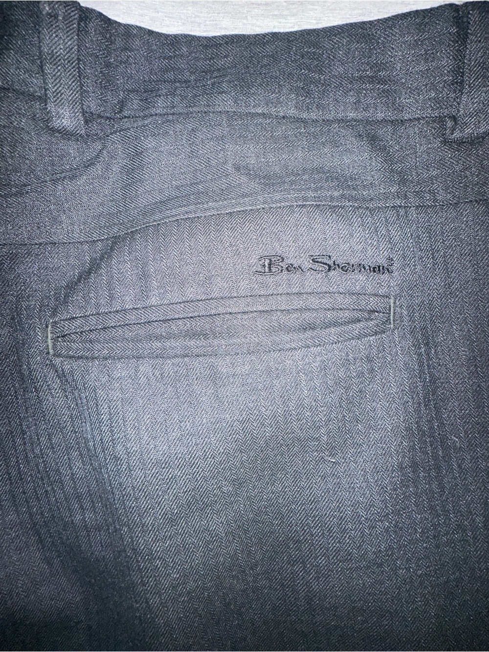 Ben Sherman Dark Gray Herringbone Trousers